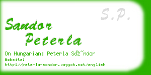 sandor peterla business card